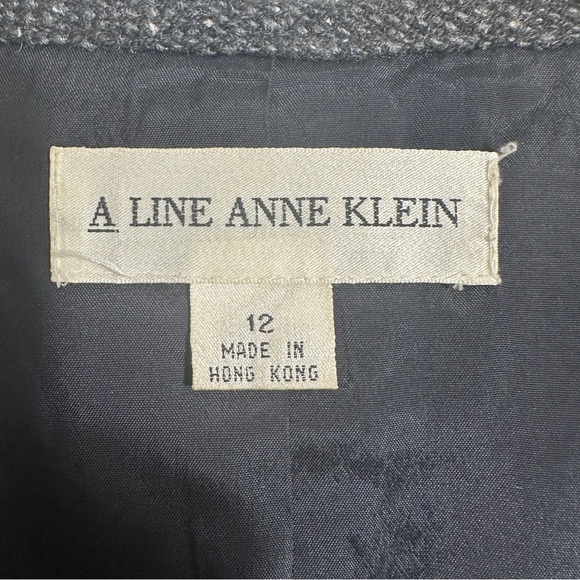 Vintage A Line Anne Klein sz 12 vest, tweed look, gray, fully lined, classic - Picture 3 of 12